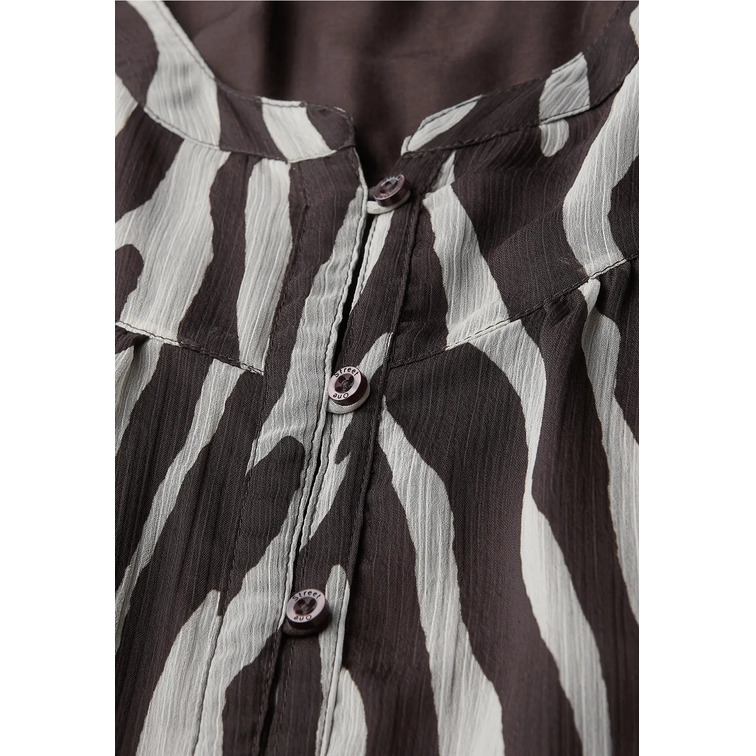 chemise femme  street printed chiffon blouse w plack