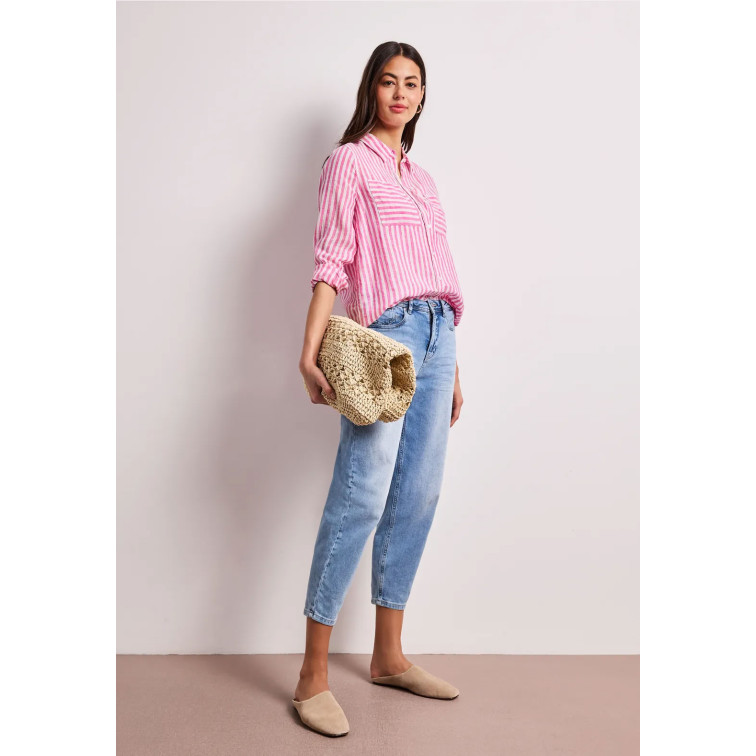 femme sol_striped shirtcollar blouse 27281