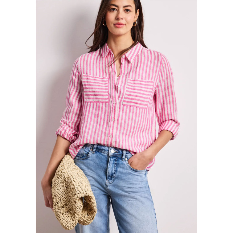 femme sol_striped shirtcollar blouse 27281