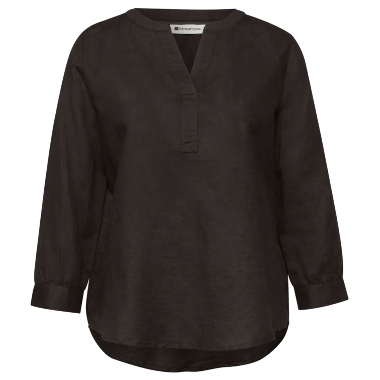 femme sol_splitneck tunic blouse uni 17276