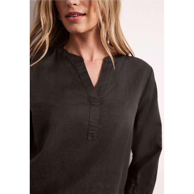femme sol_splitneck tunic blouse uni 17276
