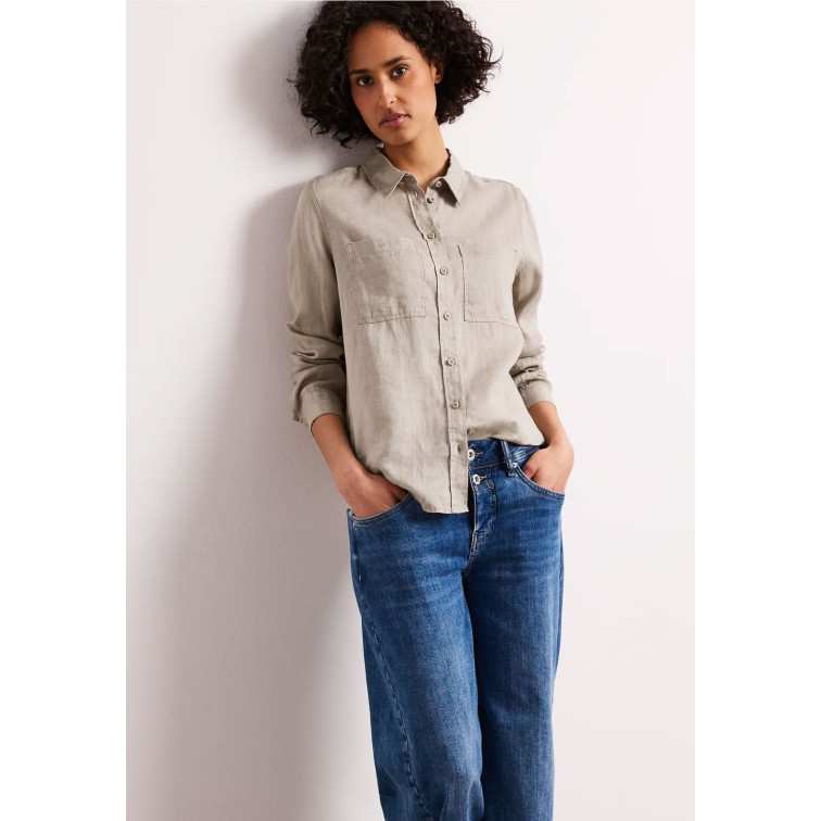 femme sol_solid shirtcollar blouse w 17278