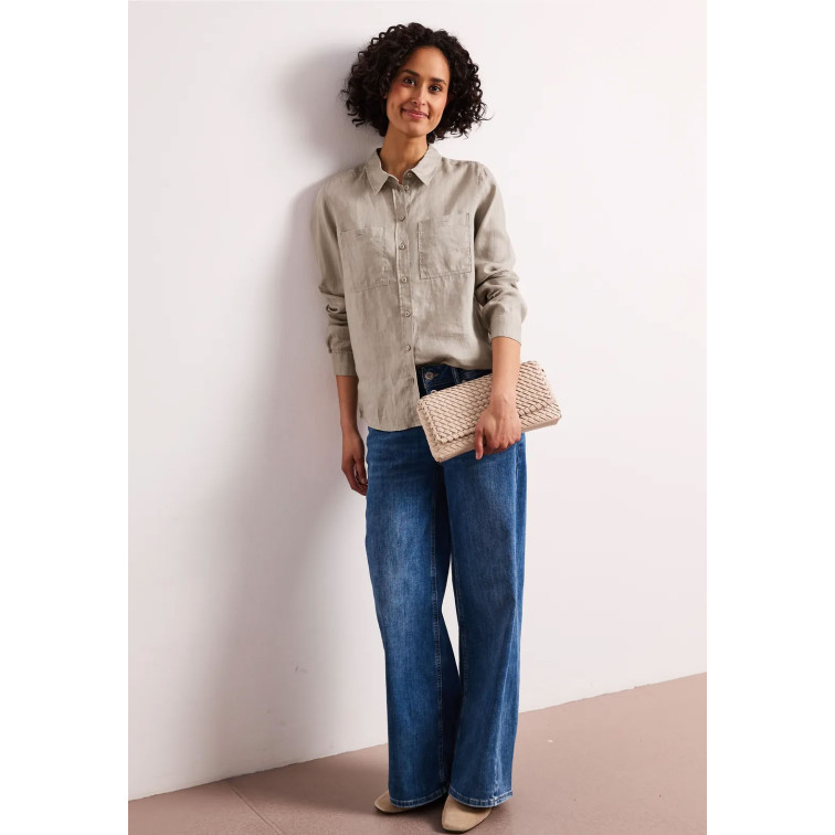 femme sol_solid shirtcollar blouse w 17278