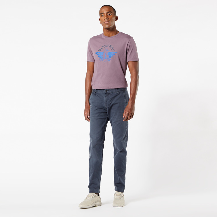 pantalon homme  docker t2 khaki tapered sunset finish