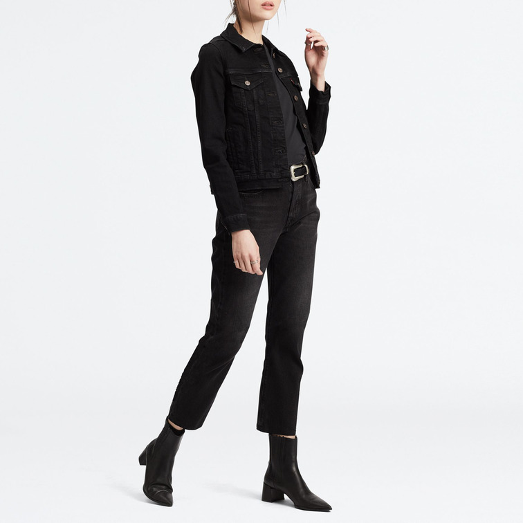 jeans femme  levis 501 crop black sprout