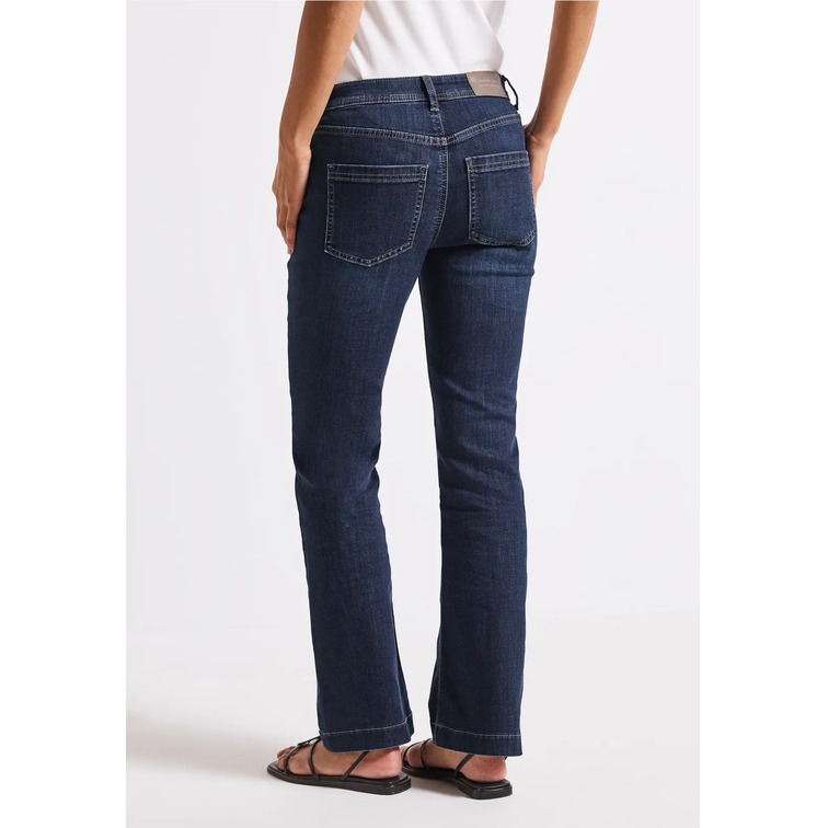 jeans femme  street style qr bootcut,hw,dark blue