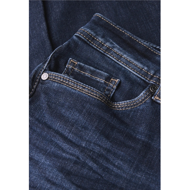jeans femme  street style qr bootcut,hw,dark blue