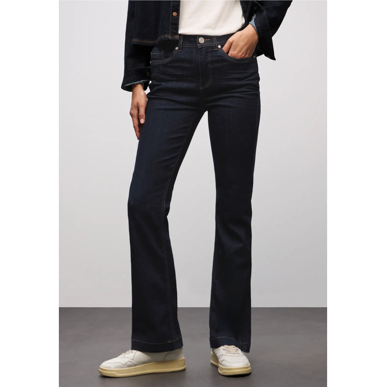 jeans femme  street qr style bootcut,hw,rinsed