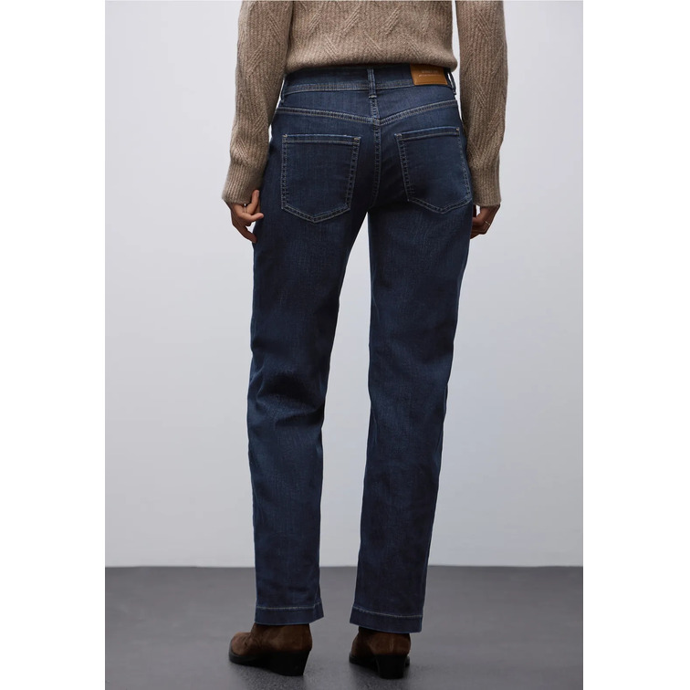 jeans femme  street qr style straight leg,mw,dark