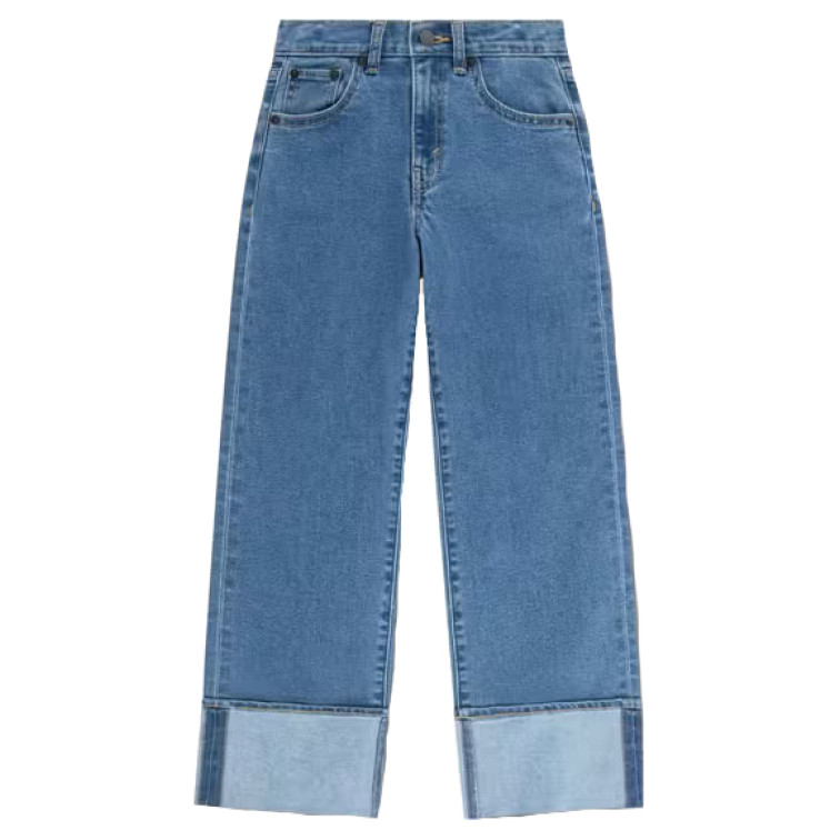 jeans fille  levi's lvg wide leg jeans w/roll-cuff