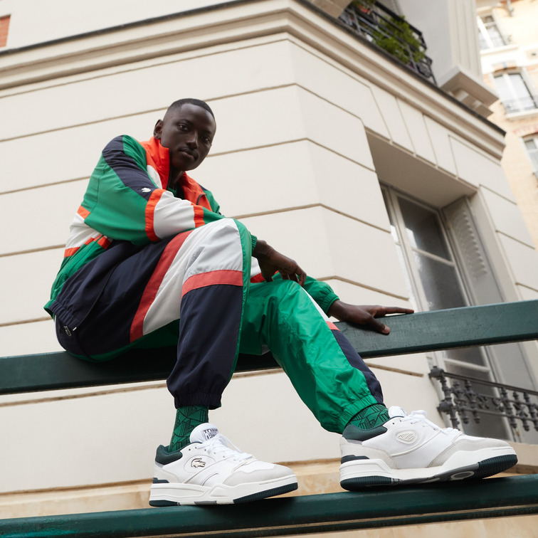 baskets en cuir avec logo brodé homme lacoste lineshot