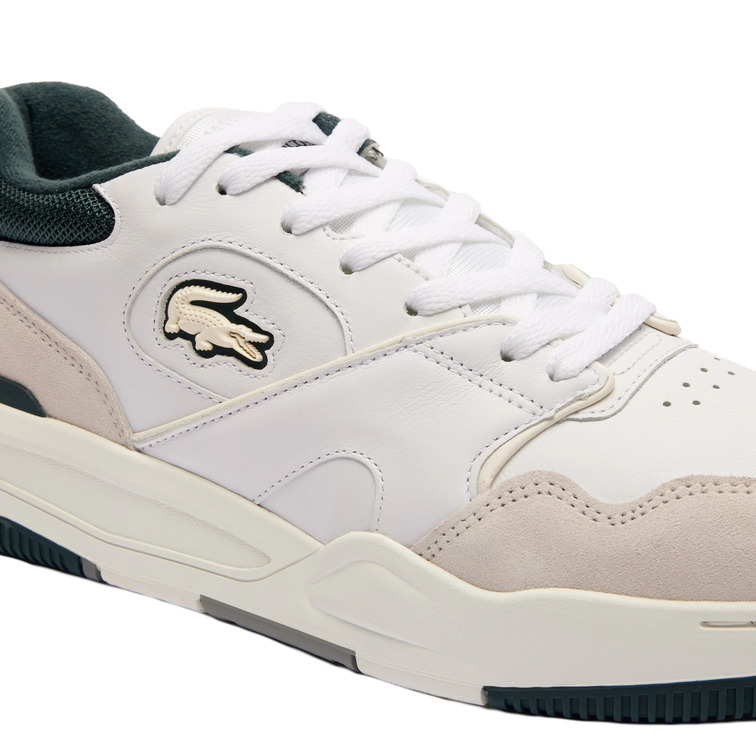 baskets en cuir avec logo brodé homme lacoste lineshot