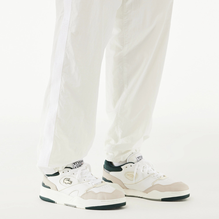 baskets en cuir avec logo brodé homme lacoste lineshot