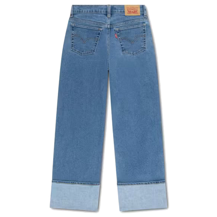 jeans fille  levi's lvg wide leg jeans w/roll-cuff