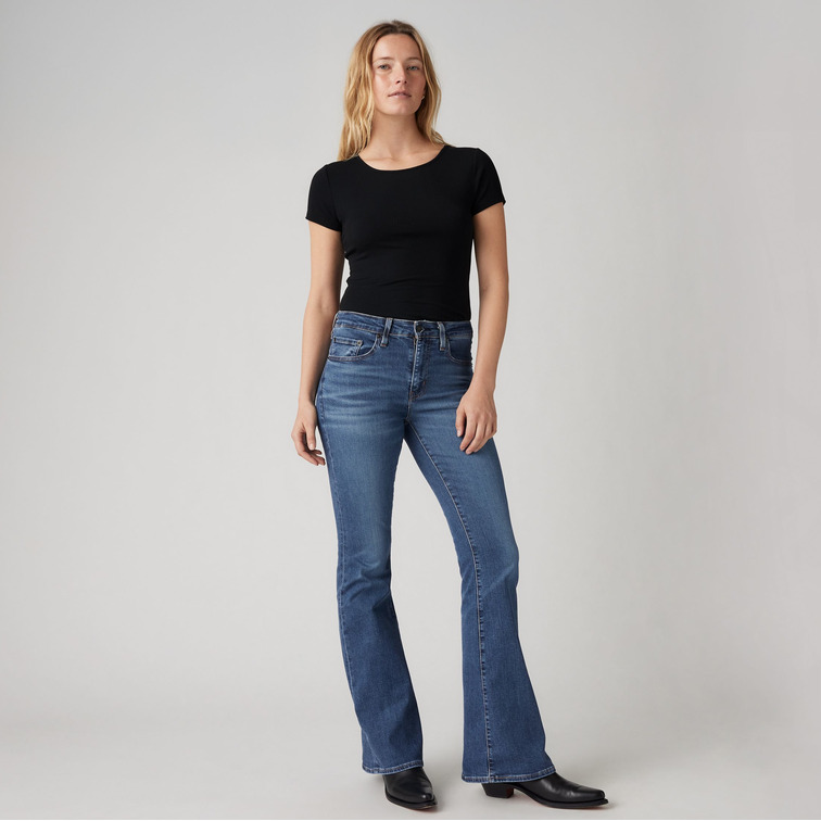 jeans femme  levi's 726 hr flare blue wave mid