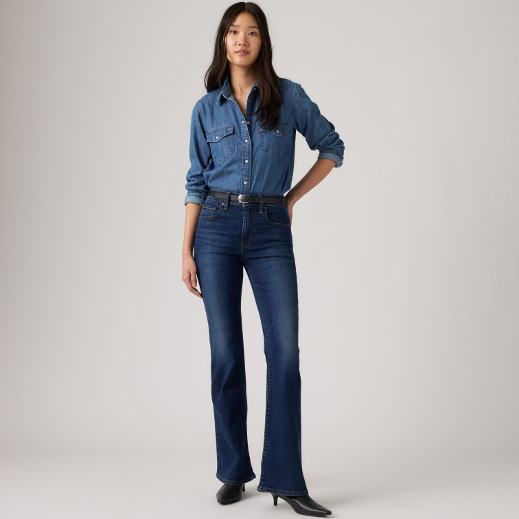 jeans femme  levi's 726 hr flare true blue dark