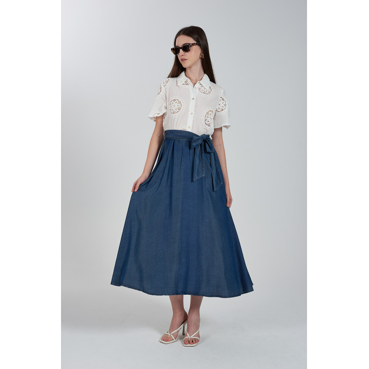robe femme  yes zee abito donna chemisier con cint