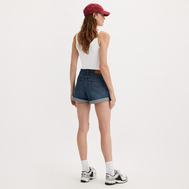 le short femme  levi's rolled 80s mom shorts dark ind