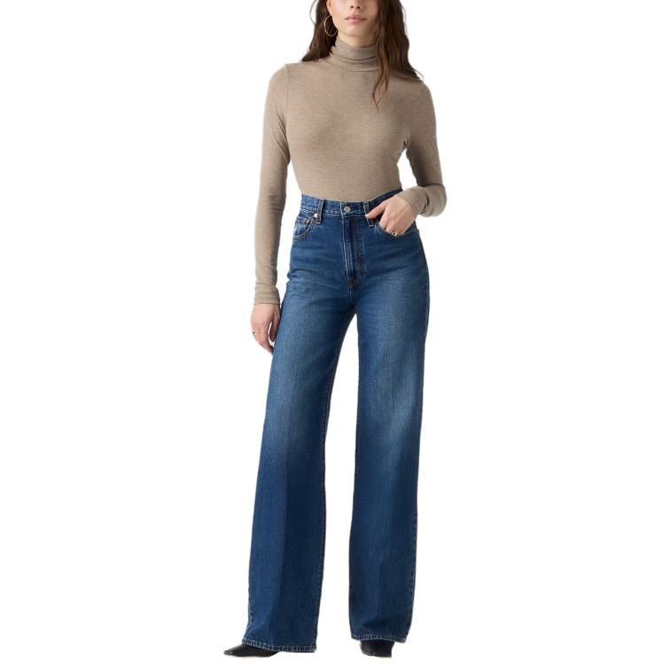 jeans femme  levi's ribcage wide leg h223 maybe an