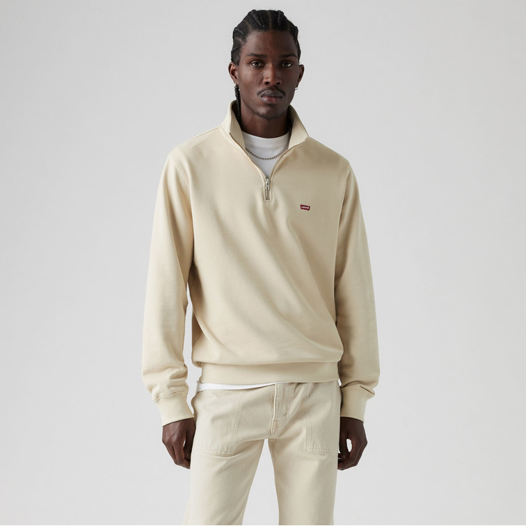 sweat-shirt homme  levi's original hm 1/4 zip fog