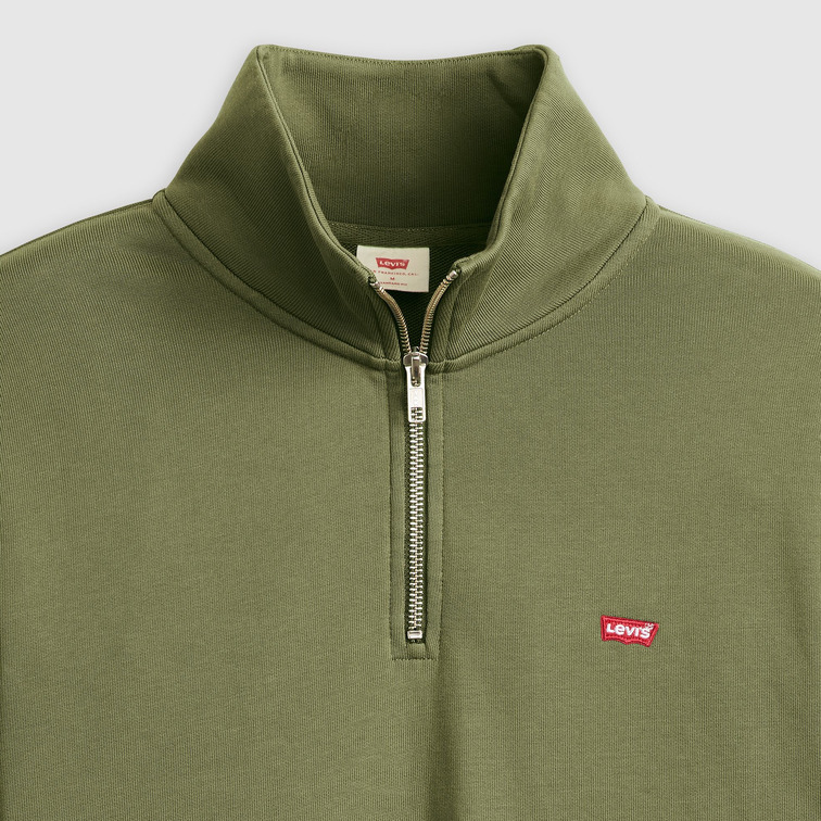 sweat-shirt homme  levi's original hm 1/4 zip moss olive