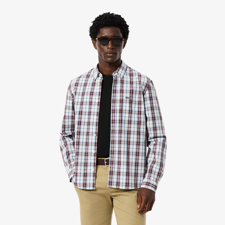 chemise homme  lacoste chemise casual manches longues