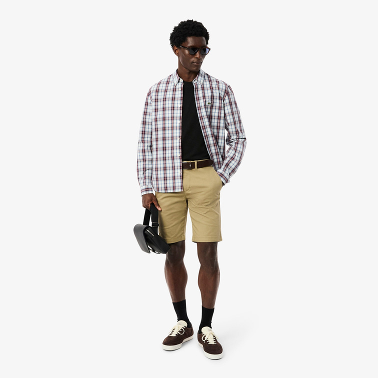 chemise homme  lacoste chemise casual manches longues