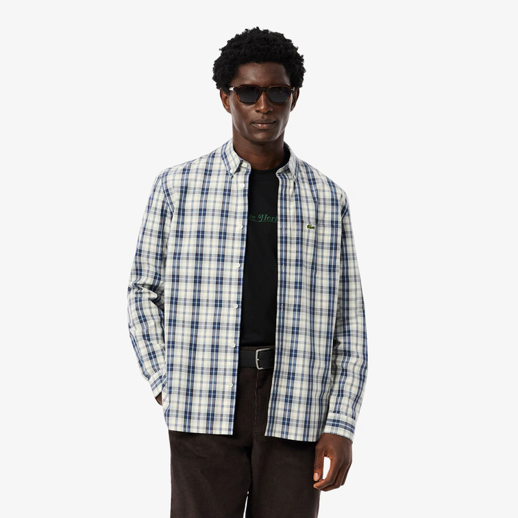 chemise homme  lacoste chemise casual manches longues