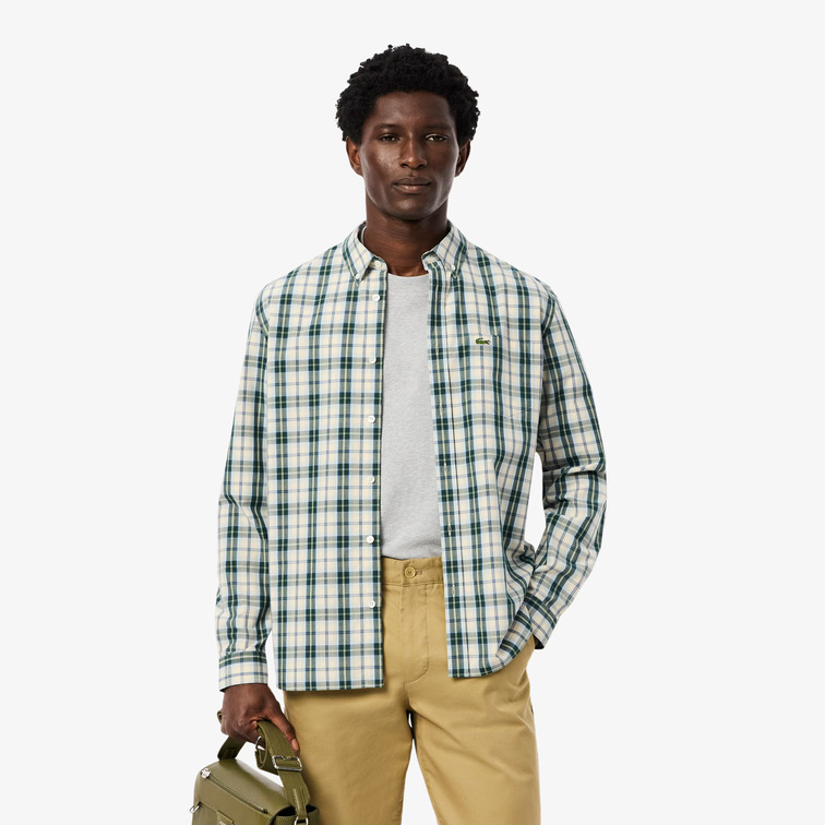 chemise homme  lacoste chemise casual manches longues