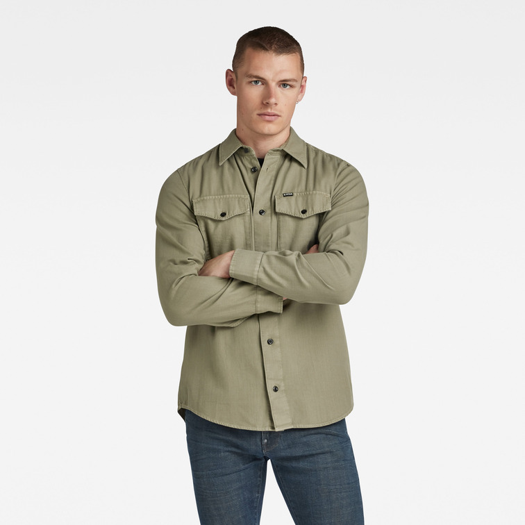 chemise homme  g-star marine slim shirt l\s