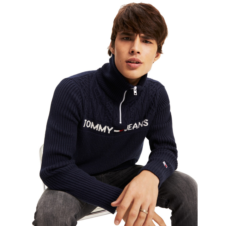 maillot homme  th tjm textured mock sweater