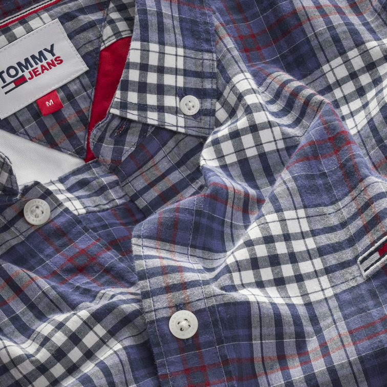 chemise homme  th tjm essential poplin check shi