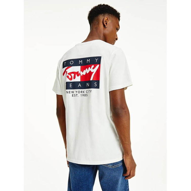t-shirt homme  th tjm vintage flag signature tee