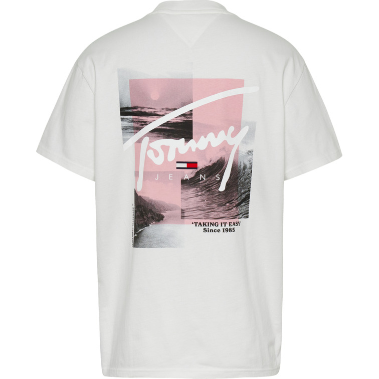 t-shirt homme  th tjm tommy script photo tee