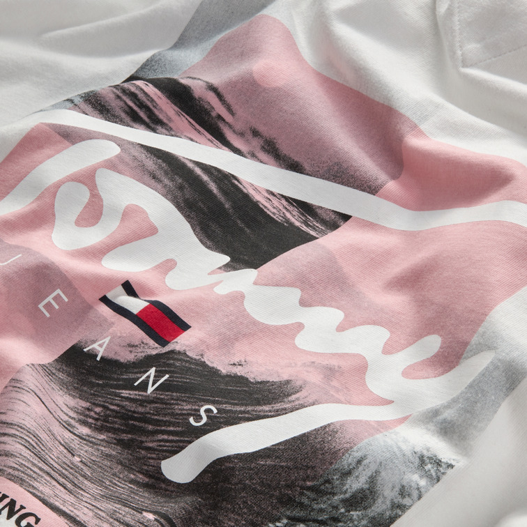 t-shirt homme  th tjm tommy script photo tee