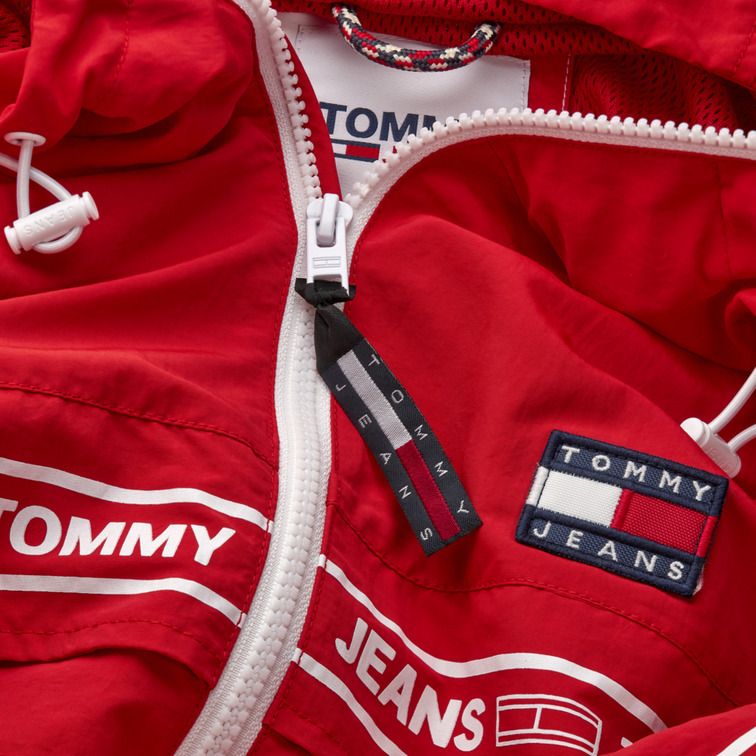 coupe-vent à bande de logo homme tommy jeans chicago