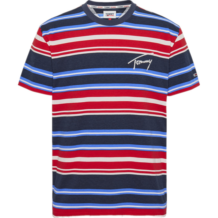 t-shirt homme  th tjm signature stripe tee