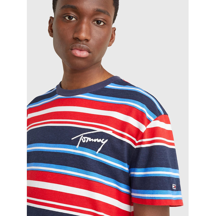 t-shirt homme  th tjm signature stripe tee