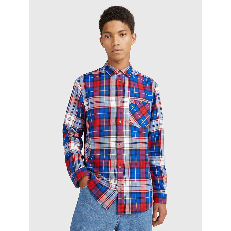 chemise homme  th tjm check flannel shirt