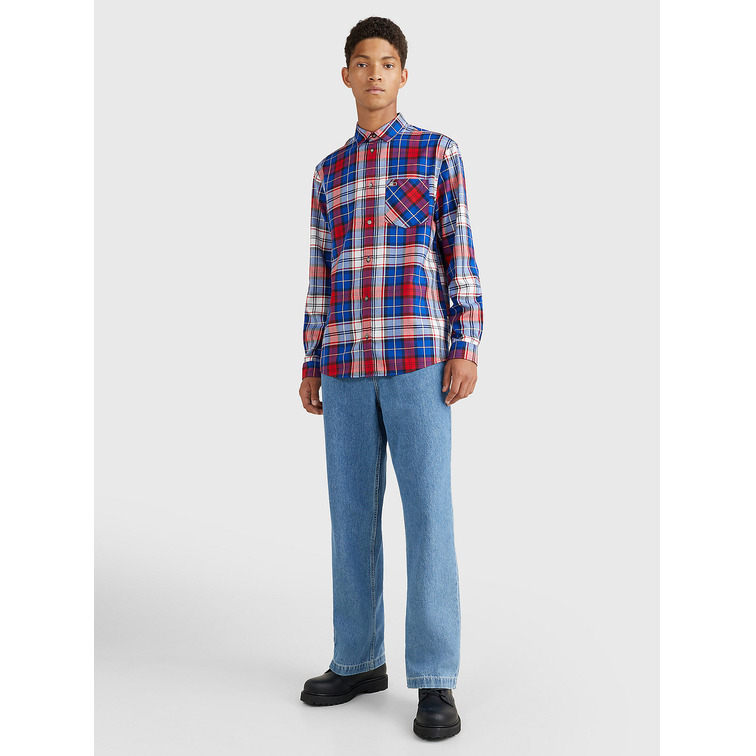 chemise homme  th tjm check flannel shirt