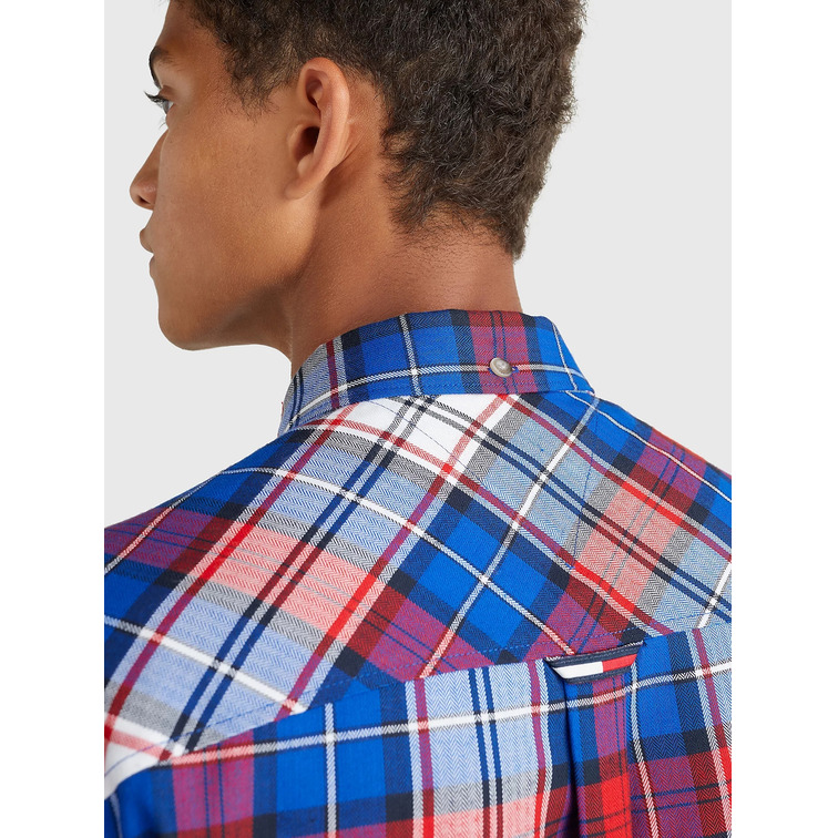 chemise homme  th tjm check flannel shirt