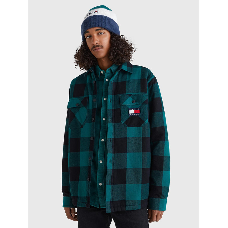 cazadora homme  th tjm sherpa flannel overshirt