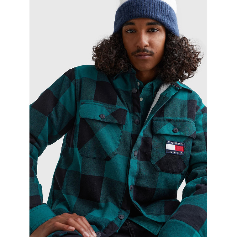 cazadora homme  th tjm sherpa flannel overshirt