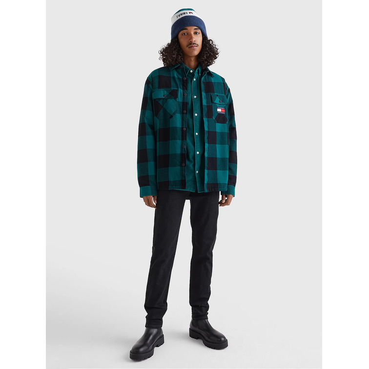 cazadora homme  th tjm sherpa flannel overshirt