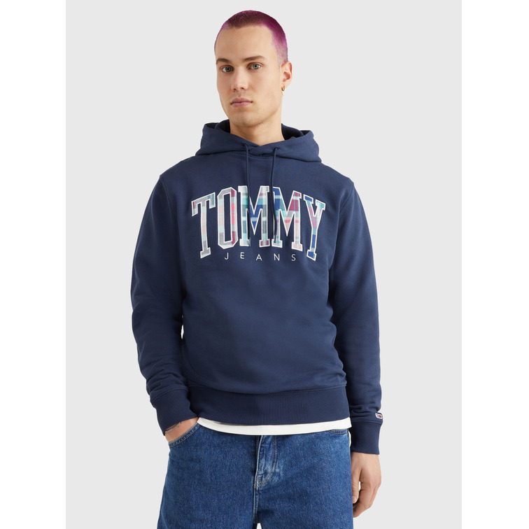 sweat-shirt homme  th tjm reg tartan tommy hoodie