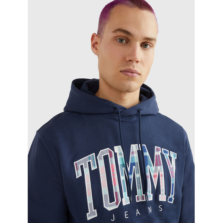 sweat-shirt homme  th tjm reg tartan tommy hoodie