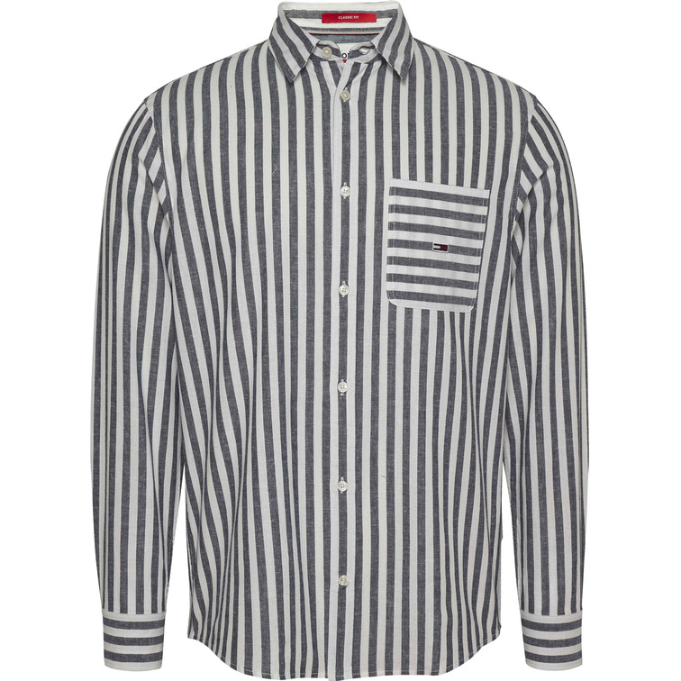 chemise homme  th tjm clsc ls stripe linen shirt