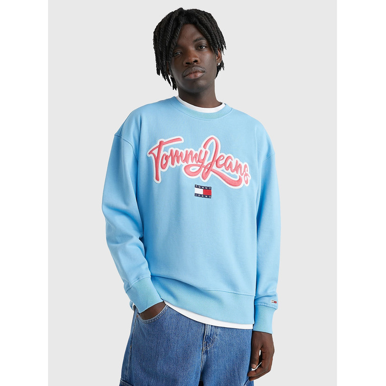 sweat-shirt homme  th tjm rlx college pop text crew