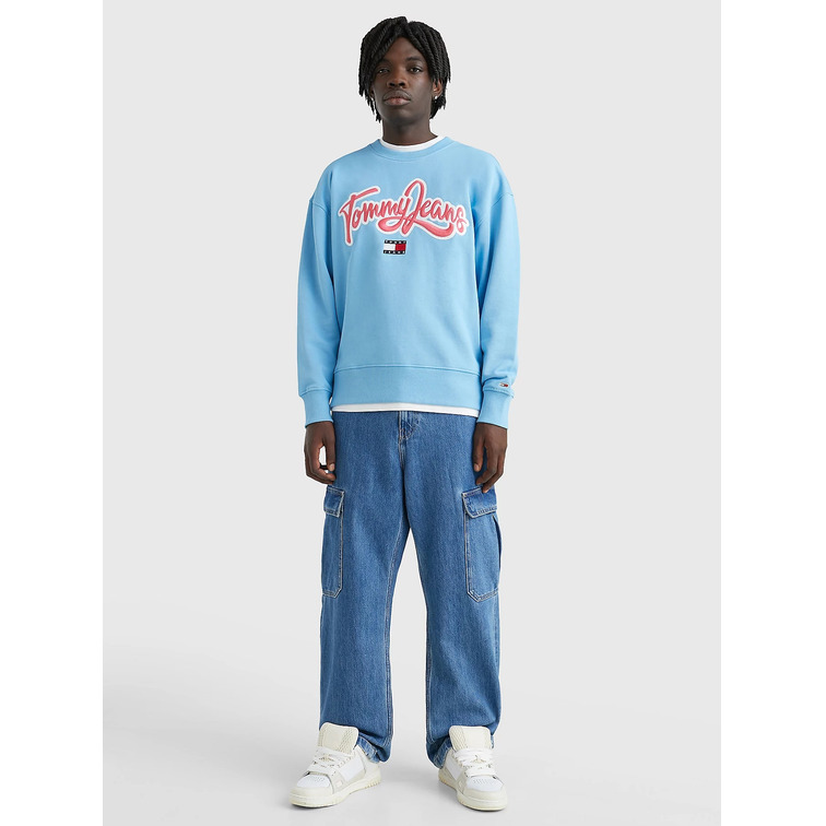 sweat-shirt homme  th tjm rlx college pop text crew