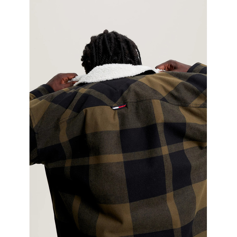 chemise homme  th tjm check sherpa lined overshi